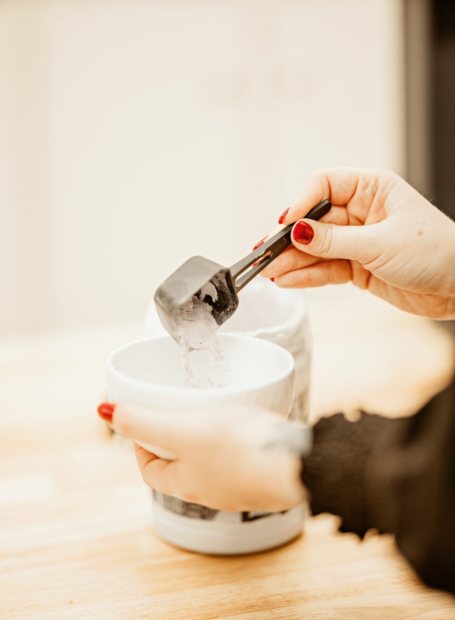 Professional hair color mixing at Solvi Salon